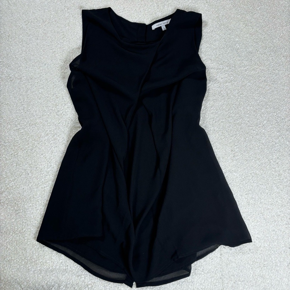 naked zebra black blouse coquette office y2k dainty classy timeless elegant top - Picture 6 of 7